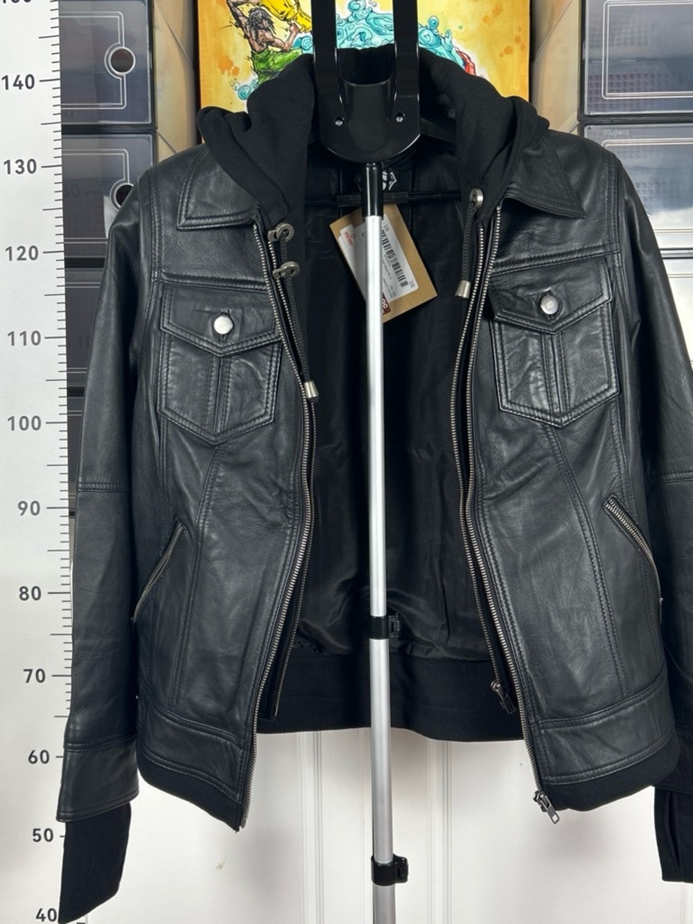 Women's Black Lamb Leather Bomber Jacket